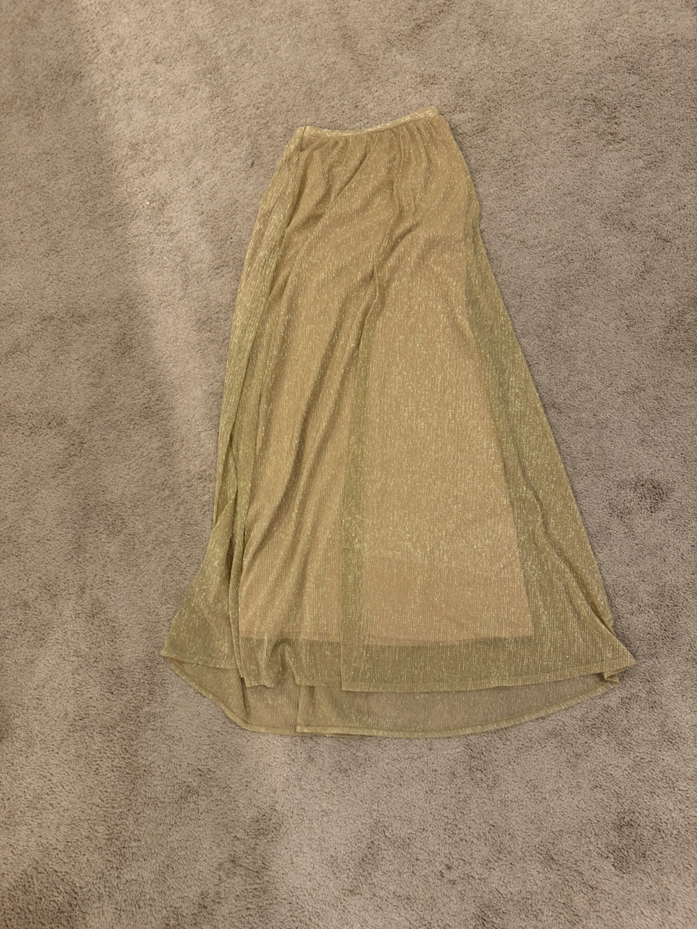 Lulu's Blush Gold Metallic Knit Maxi
